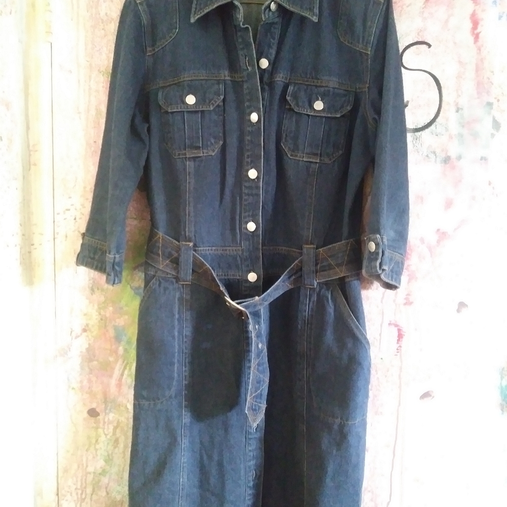 Le Grenier denim shirt dress medium.
